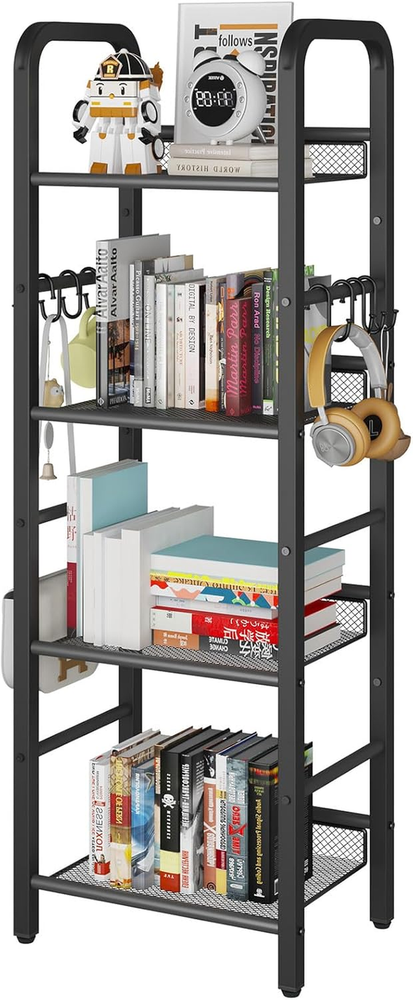 4 Tier Bookshelf, Freestanding Bookcase for Living Room, Bedroom, Home Office, M
