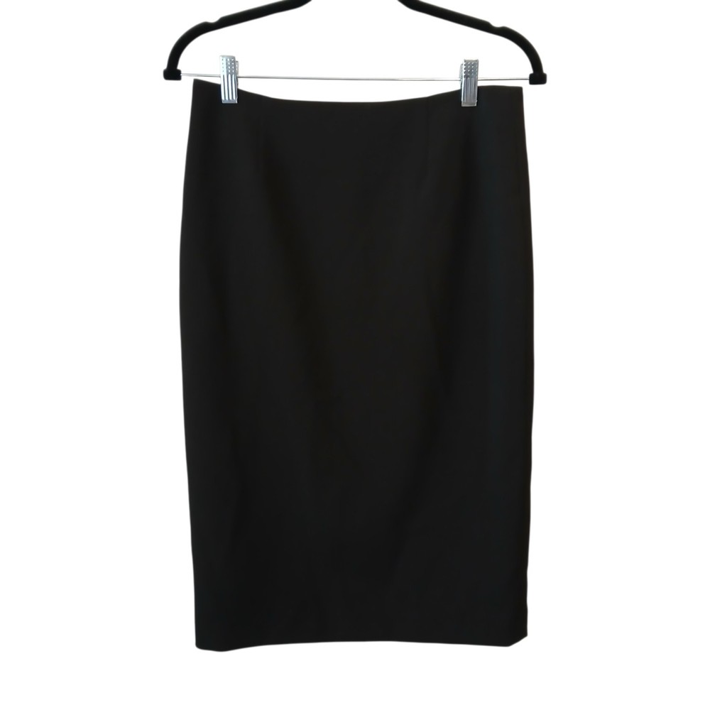 Alberto Makali Skirt Black Size 4 Knee Length Straight Pencil Back Slit Office