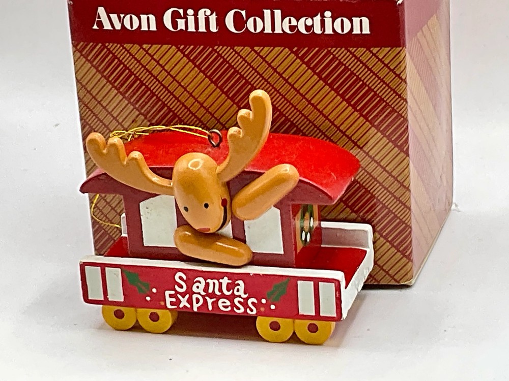 Avon Gift Collection Vintage Santa Express Reindeer Train Car Christmas Ornament
