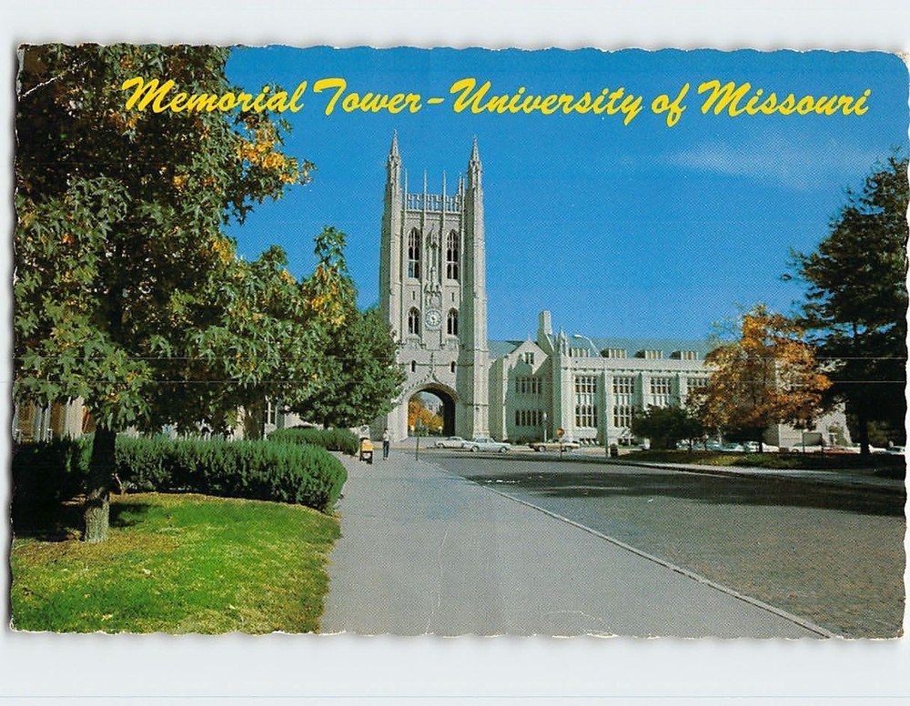 Postcard Memorial Tower University of Missouri Columbia USA