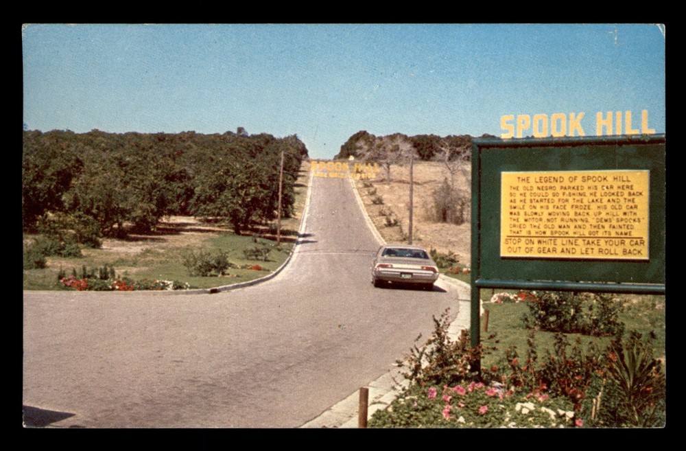 Spook Hill Lake Wales Florida Sign Old Car Highway Posted Postcard