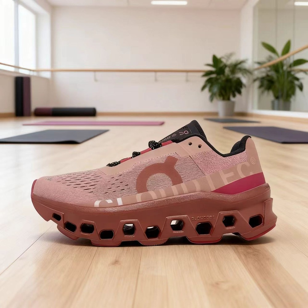 ：ON Running Brand Cloud Cloudmonster Rose Red/Brown Women's Shoes RARE NEW