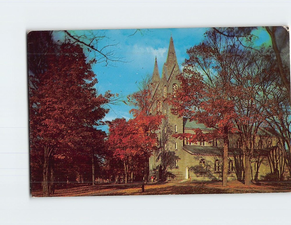 Postcard Bowdoin College Chapel Brunswick Maine