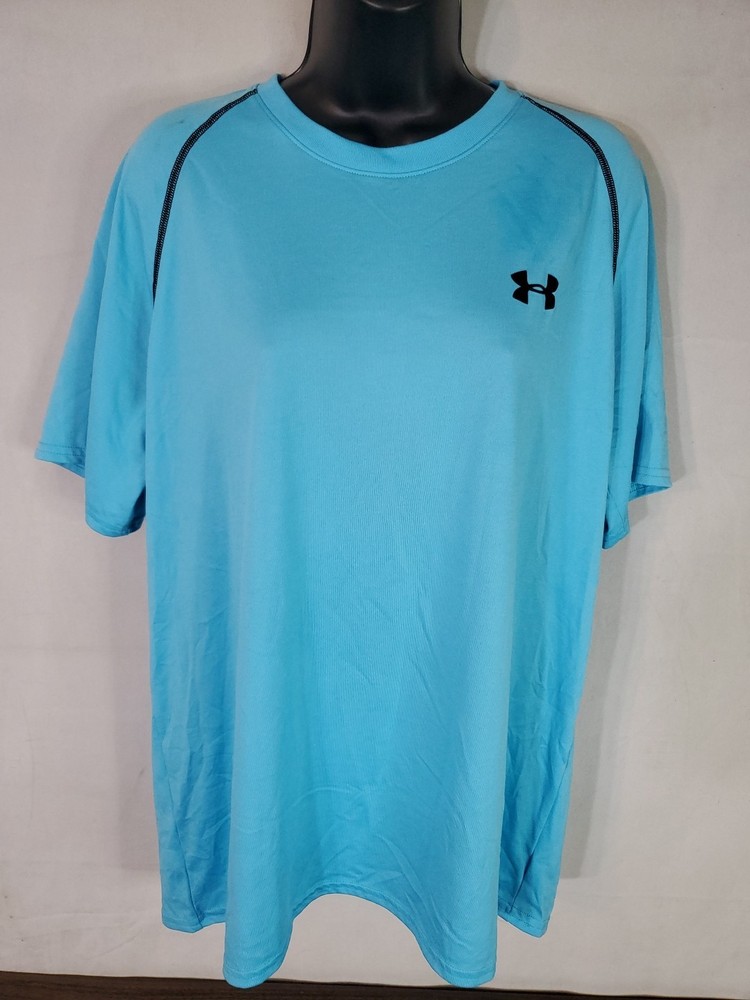 Under Armour Men’s Large Heatgear Short Sleeve Loose Fit Breathable Blue T-shirt
