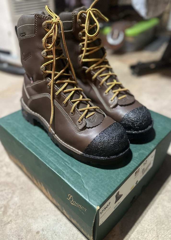 Danner Quarry Made in the USA Men’s 12 Alloy Toe Brown Toe Guard Added