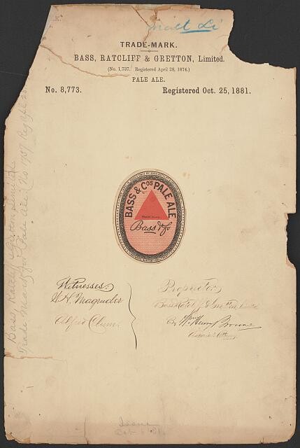 Photo:Bass Ratcliff Gretton Ltd Bass Co Pale Ale Trademark 1881