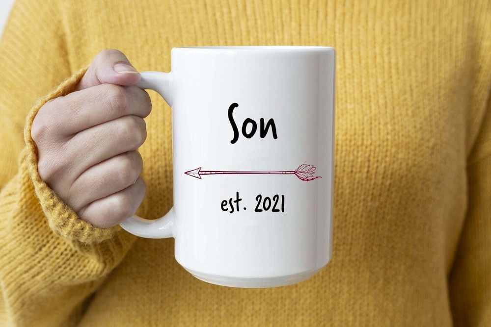 Son Est 2021 Mug New Son Arrow Coffee Mug Mug & Coaster Set Coffee Mug For N