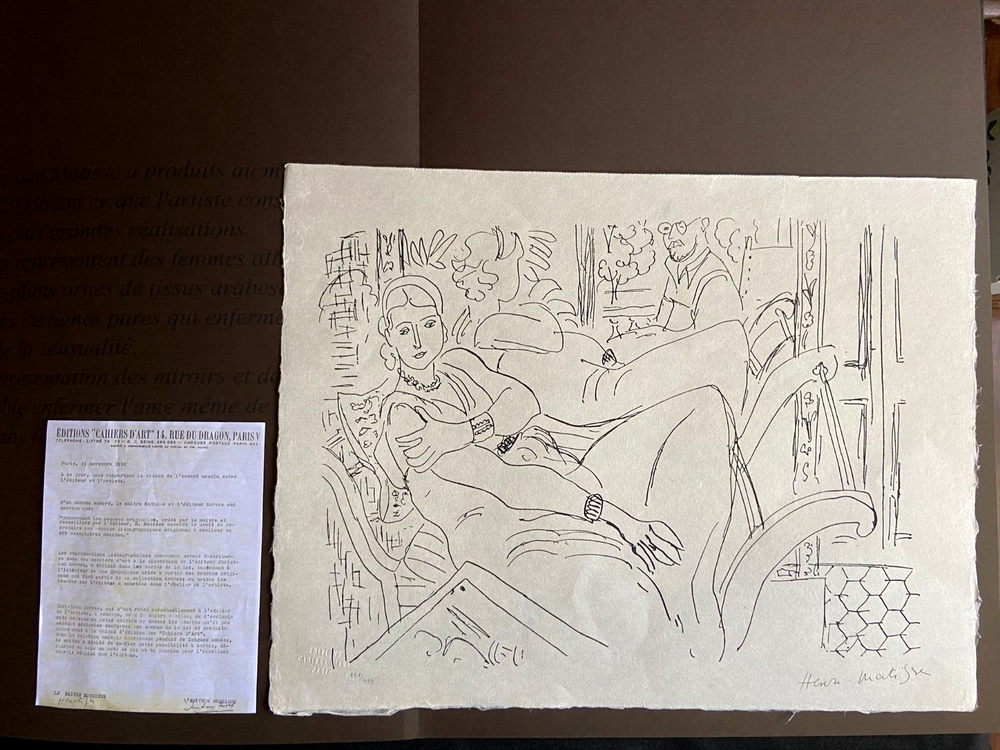 Henri Matisse Lithograph 1960 COA Original Signed Numbered By Hand Stamp @