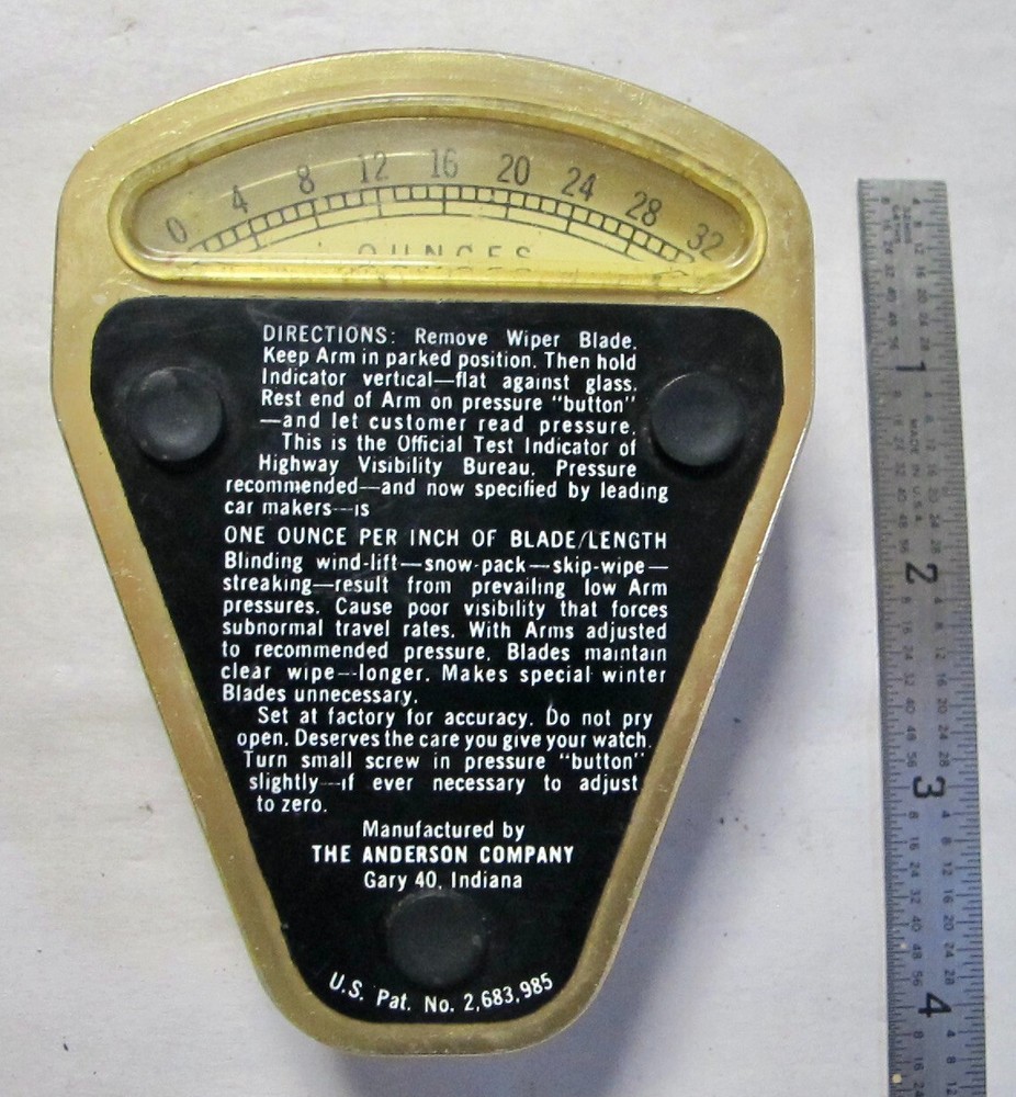 Vintage TRICO TEL-TALE 32 OZ. WIPER ARM PRESSURE INDICATOR