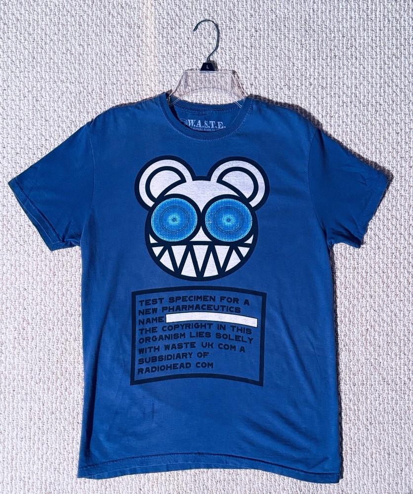 Vintage Radiohead tour T-Shirt 2000s Original Music WASTE Bear (M) TEST SPECIMEN