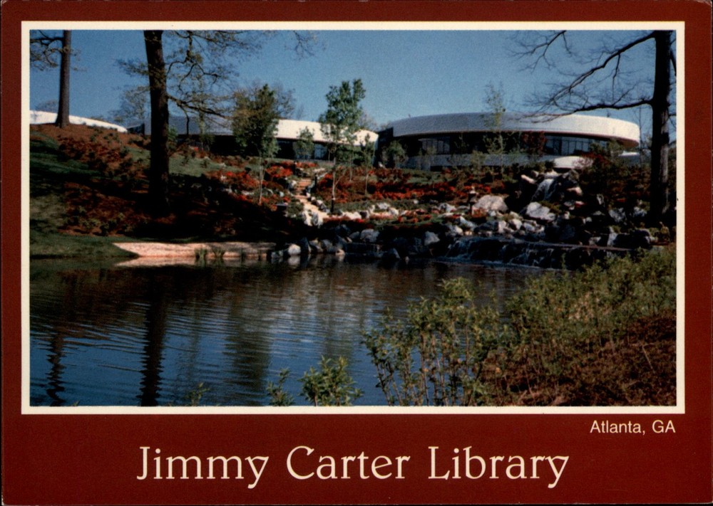 Jimmy Carter Library Atlanta Georgia vintage postcard y596