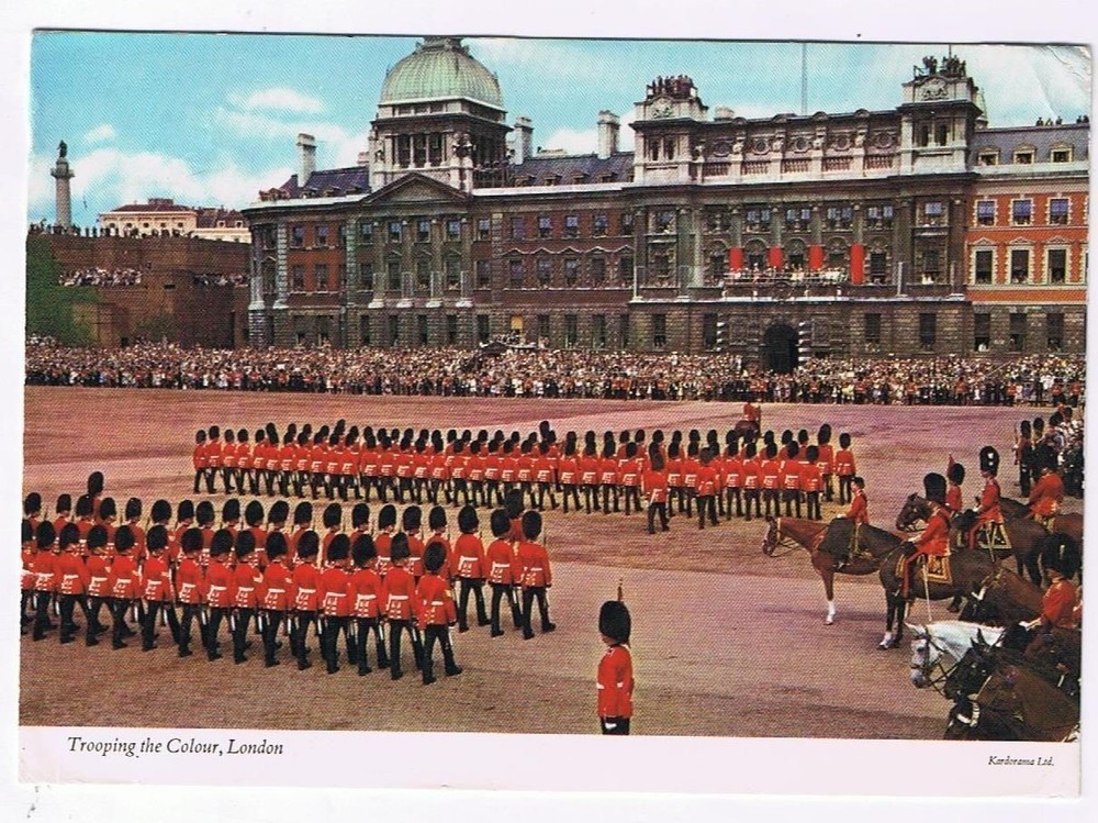 London England Postcard Ceremony Trooping The Colour Horse Guards