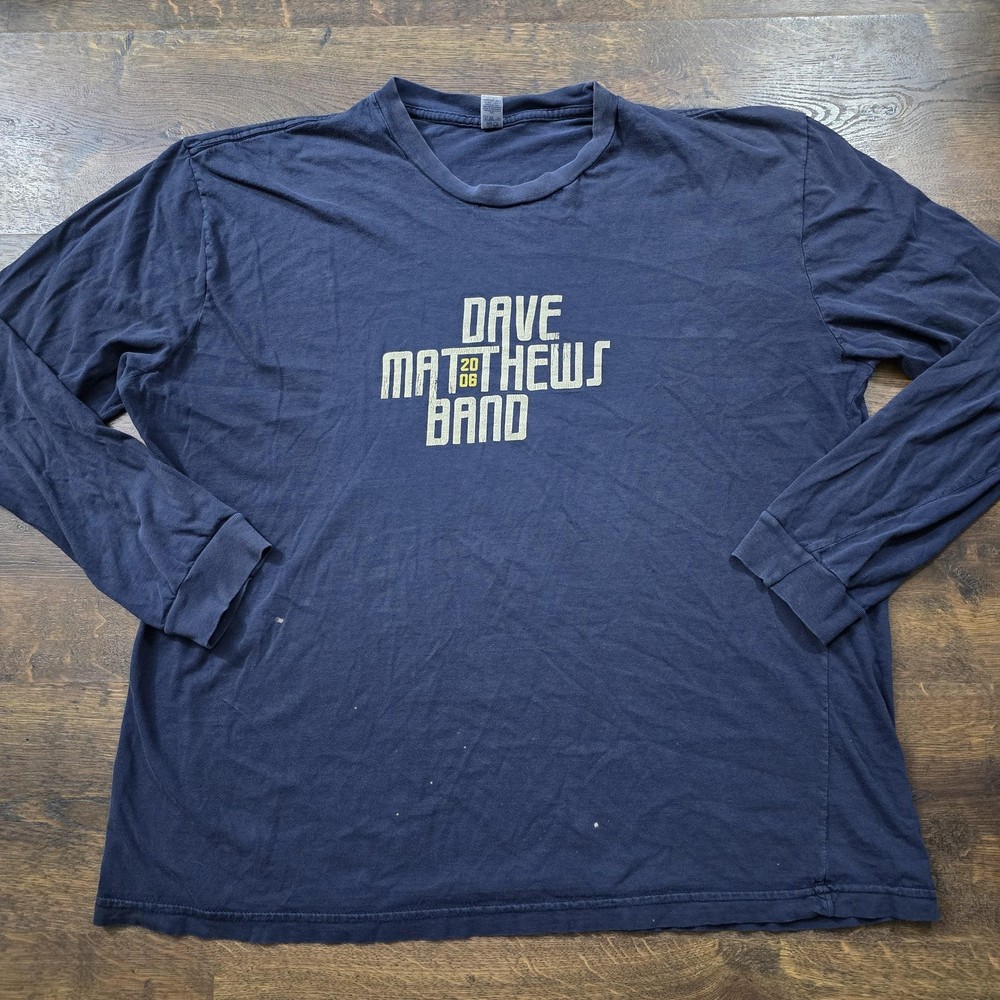 Vintage Dave Matthews Band Shirt Mens 2XL Blue 2006 Summer Tour Long Sleeve Tee