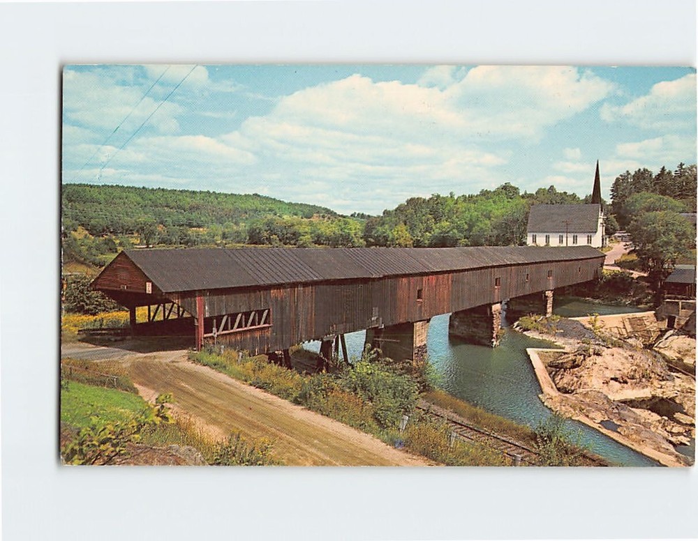 Postcard Ammonoosuc River Covered Bridge Bath New Hampshire USA