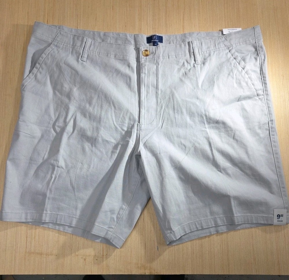 George Men's Flat Front Shorts Gray 9