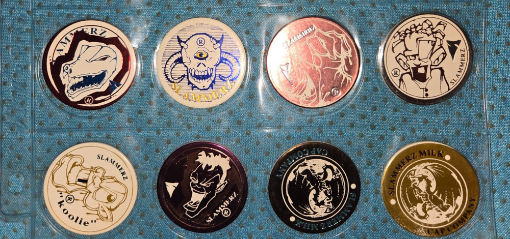 1990s Vintage Lot of 8 White Pogs Milk Caps Lot