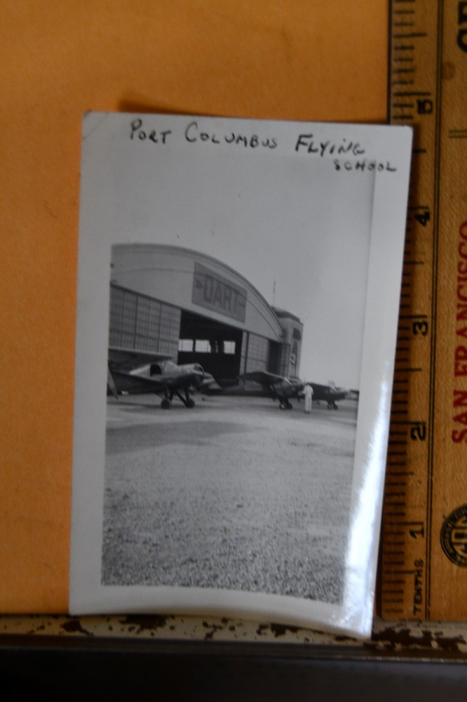 Vintage B&W Photograph Port Columbus Flying School Hangar Monoplanes Ohio