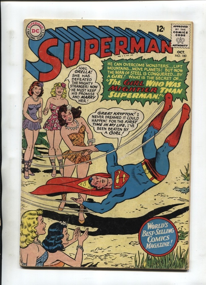 Superman #180 Copy B, 1965, Nice, Value $50, Girl Mightier than Superman