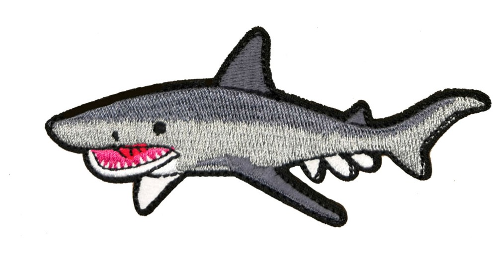 Tiger Shark Animal Sealife Embroidered Patch Iron/Sew-On Applique Souvenir
