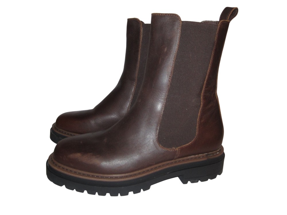 Steve Madden Presley Leather Chelsea Boot in Dark Brown Size 9.5