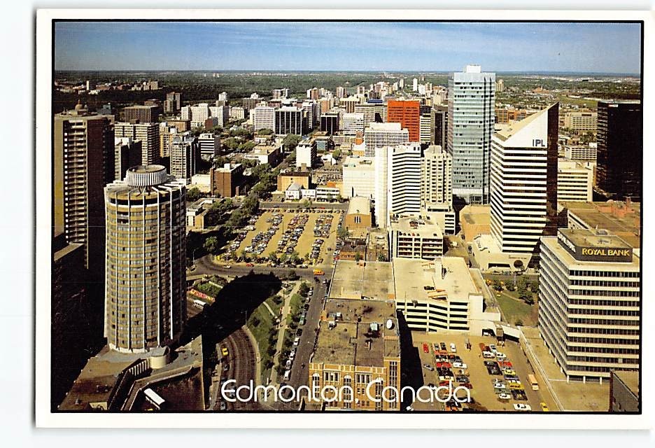 Postcard View westward Edmonton Canada