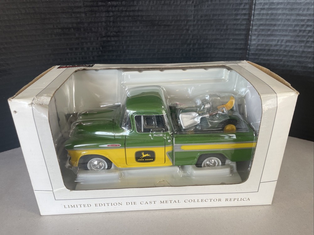 1957 Chevy Cameo Pickup & John Deere 140 Lawntractor Mower HTF SpecCast