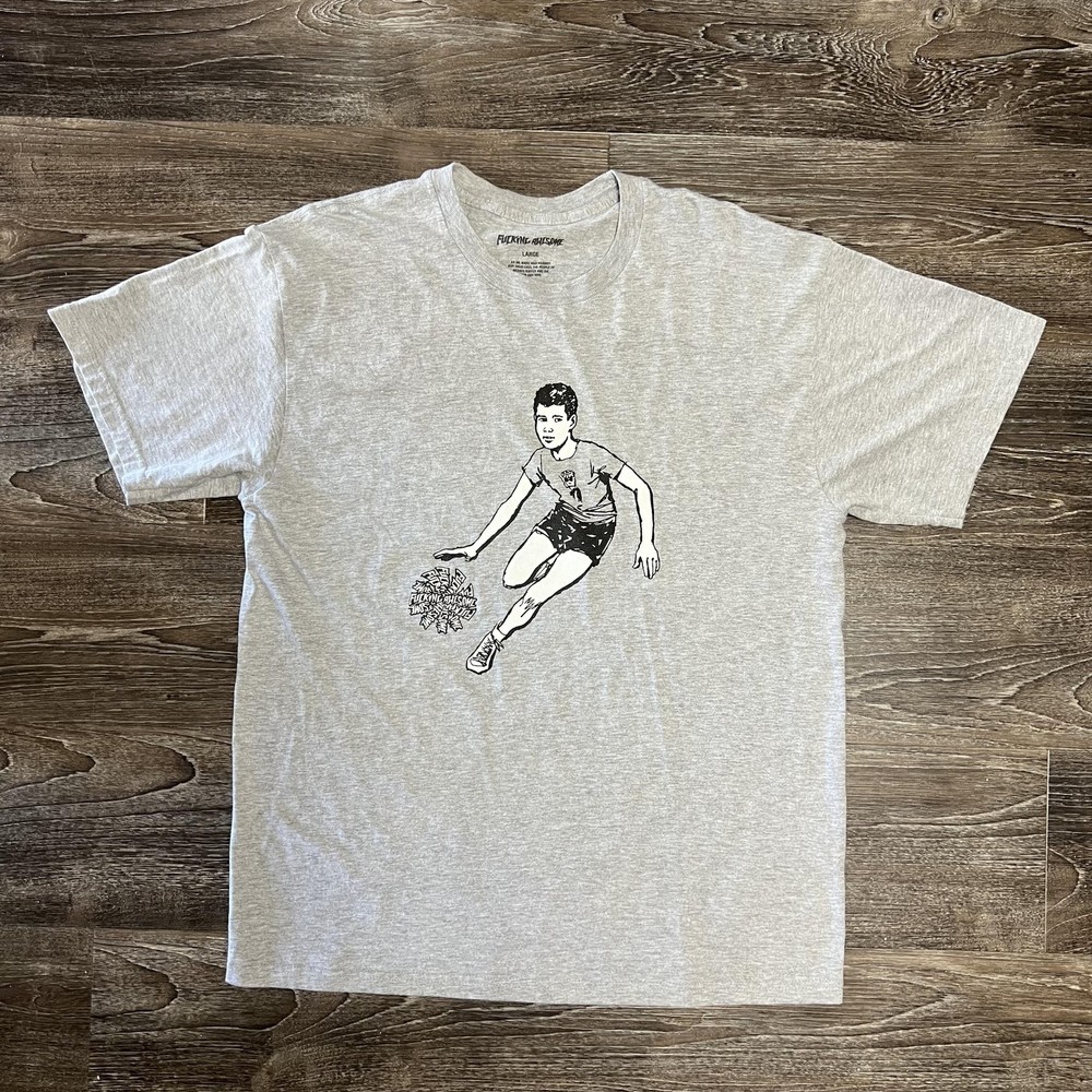 FA Awesome Shirt Mens Large Gray Basketball Skate Jason Dill Streetwear Tee