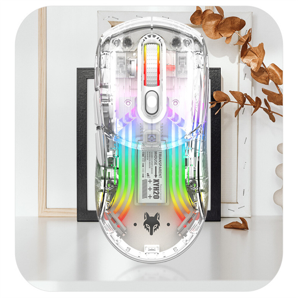RGB Mechanical Wireless Mouse with Custom Lighting and Three Mode Adjustable Settings