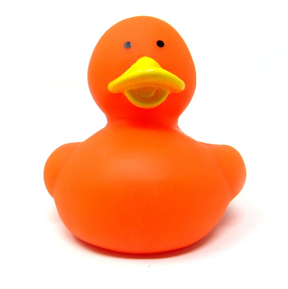 2-Inch Orange Rubber Duck DIY Decoration Solid Color Squirter Toy