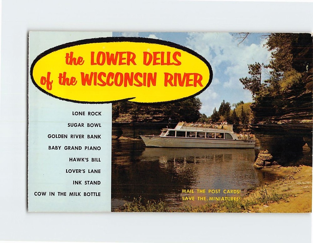 Postcard Lower Dells of the Wisconsin River Wisconsin USA