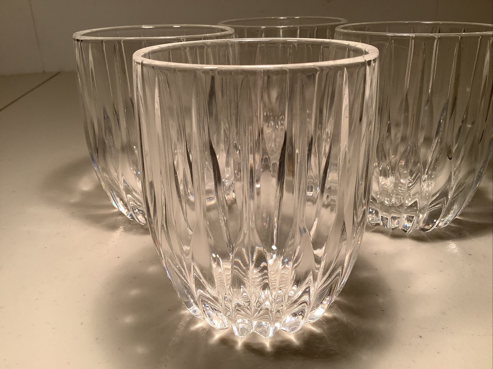Mikasa PARK LANE Double Old Fashioned Crystal Tumblers Barware-SET OF 4 Unused!!