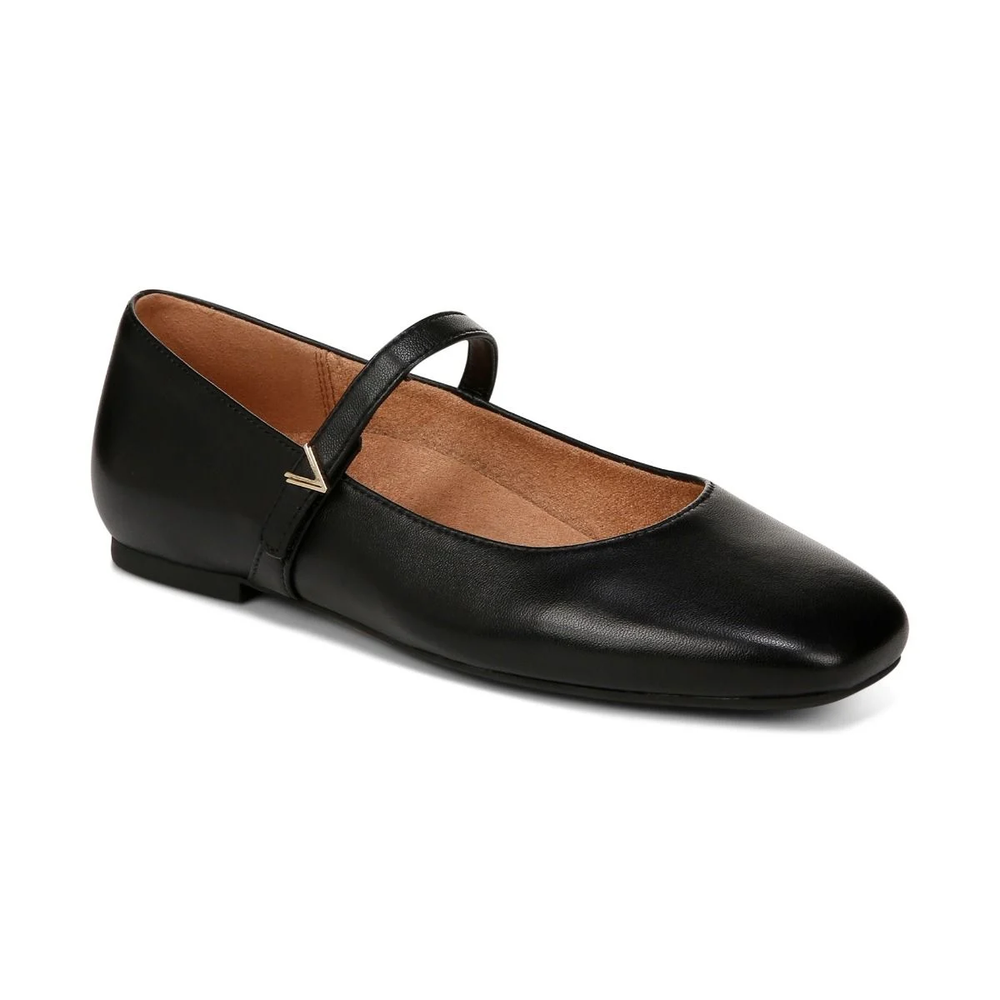 NEW Vionic Alameda Mary Jane Flat Women’s Black Leather Comfort Flats