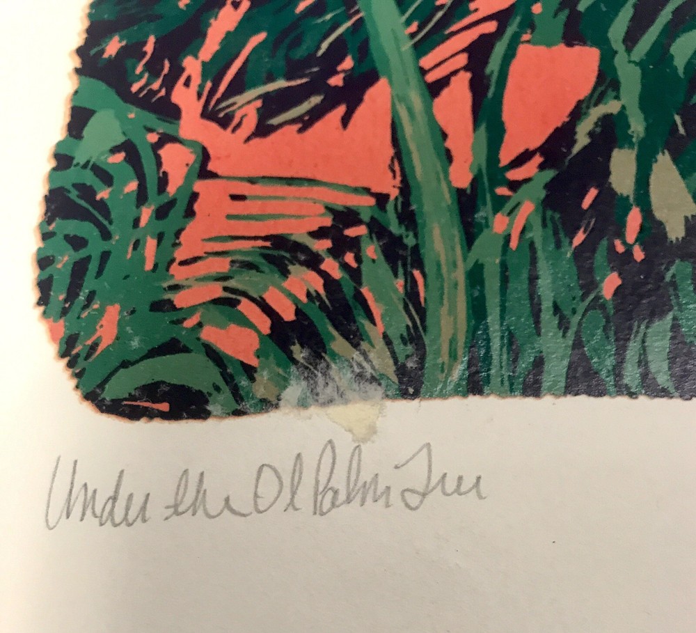 Abstract Orange Palm Tree Art Print - Under the Ol' Weeley 96-image