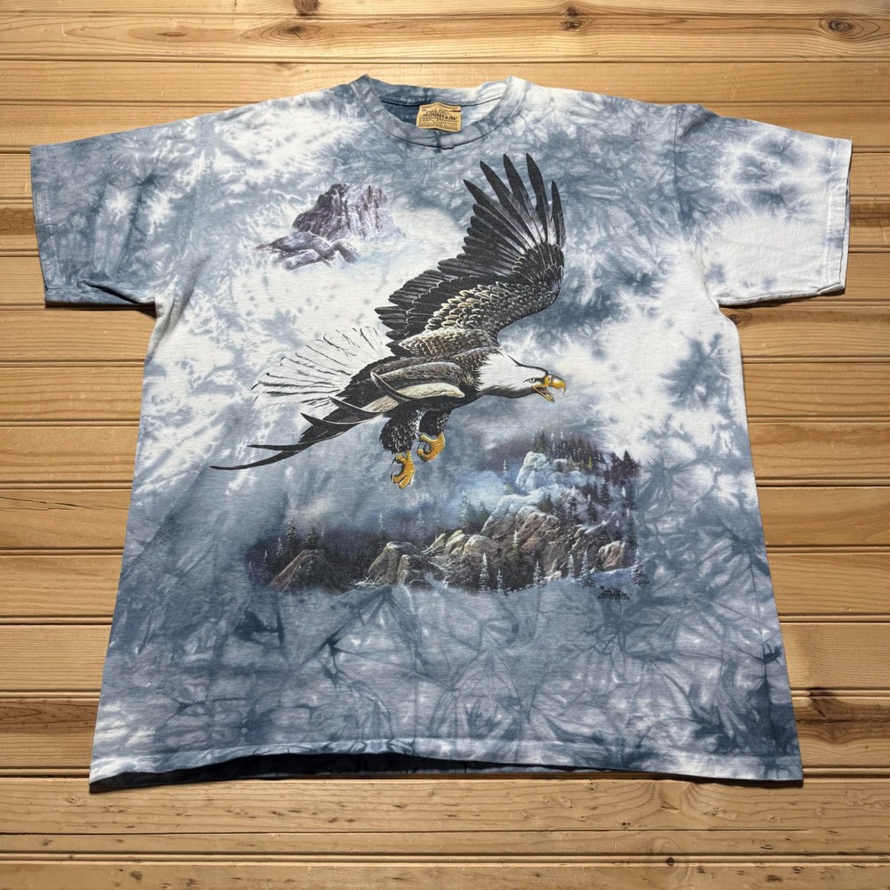 Vintage 1997 The Mountain Bald Eagle Mountain Glacier Wildlife Shirt Size Large