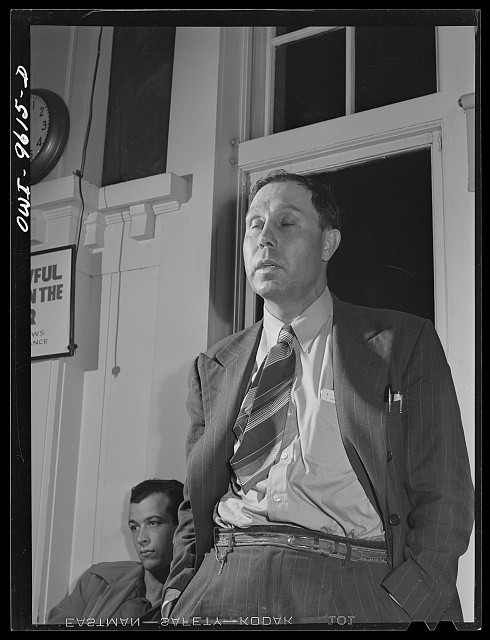 Photo:Man in Suit 1930s 1940s Office Interior Portrait Photo