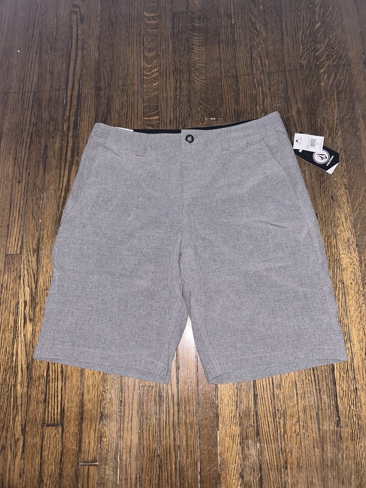 Volcum Shorts Mens 34 Charcoal Heather Kerosene Hybrid 4-Way Stretch Skater New
