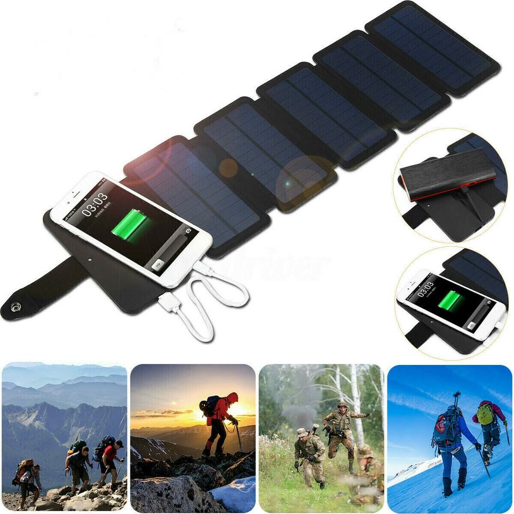 Solar Panel Folding PV Power Outdoor Camping Hiking USB Phone Charger Portable