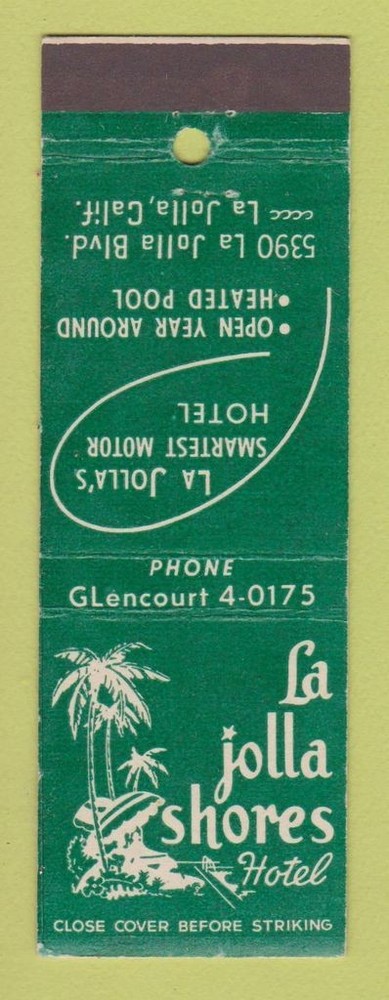 Matchbook Cover - La Jolla Shores Hotel CA