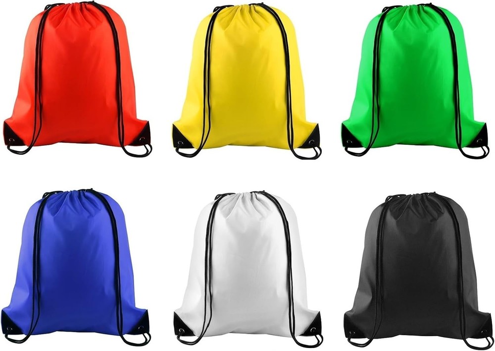 Drawstring Backpack Bulk 6 PCS, Drawstring Bags String Backpack Cinch Sack Gym B