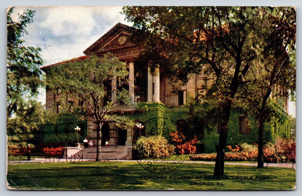Chicago Academy Of Sciences Lincoln Park Illinois Vintage Postcard-image