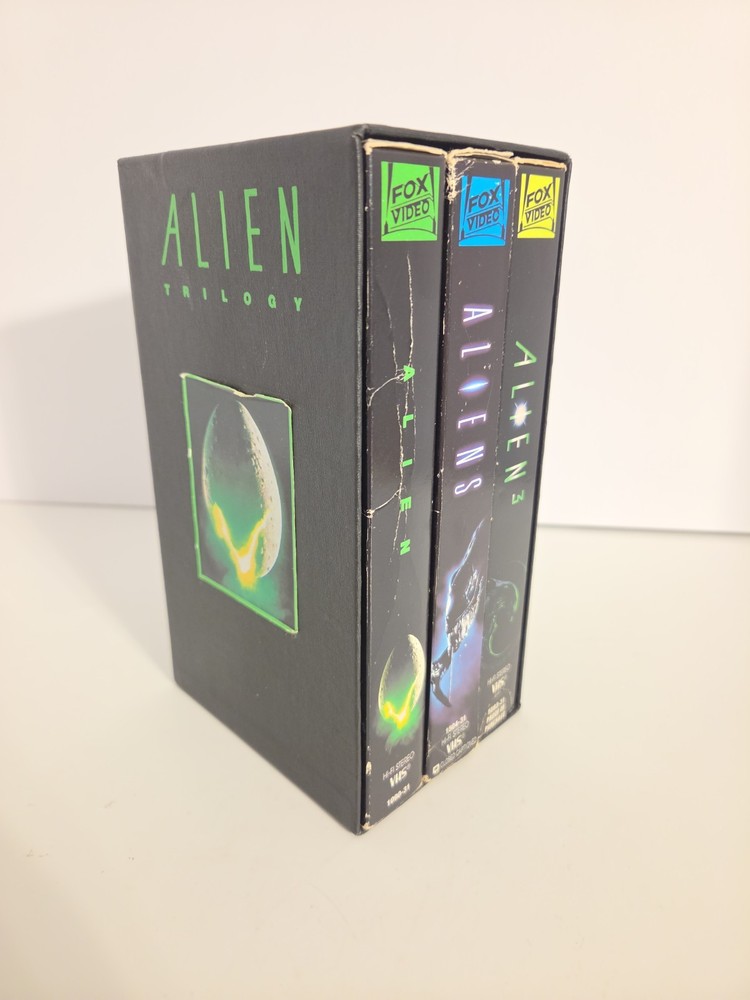 VHS Alien Trilogy Box Set Fox Video Alien Aliens Alien 3 w/case Sci-Fi Horror