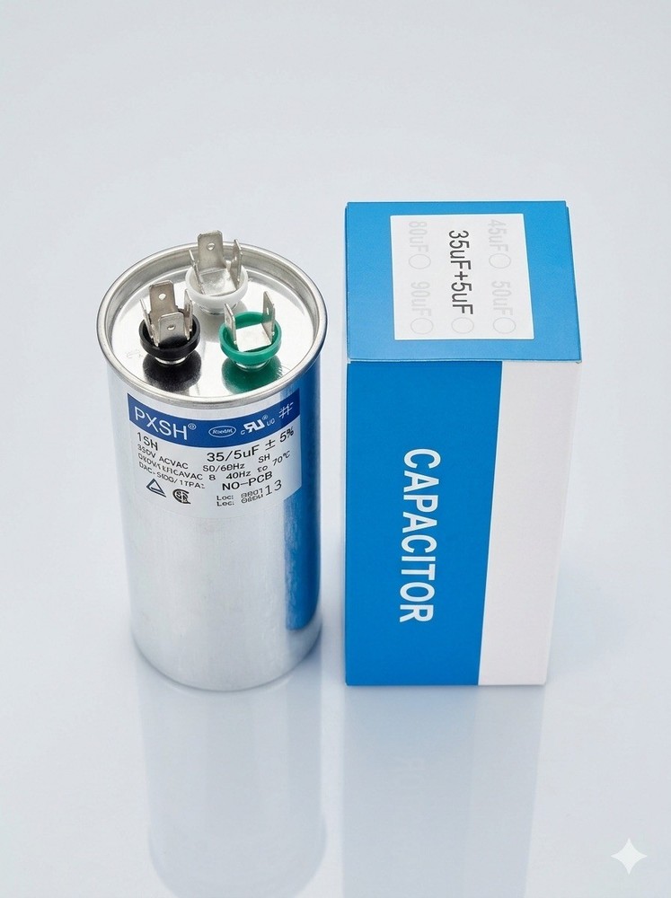 35/5 uF MFD 35+5 370-440V AC Dual Run Capacitor  HVAC AC Motor Pro Grade-image
