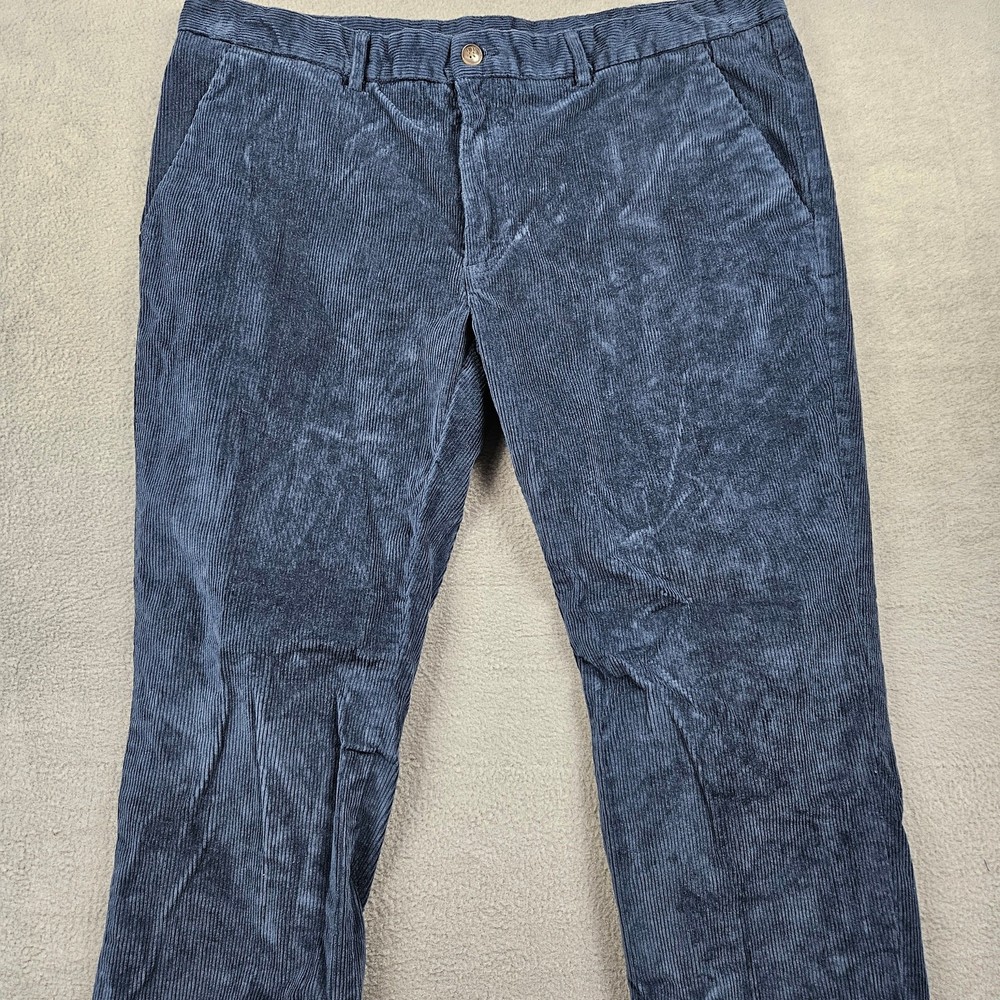 St Johns Bay Mens Blue Corduroy Chino Pants 40x30 Casual Comfort