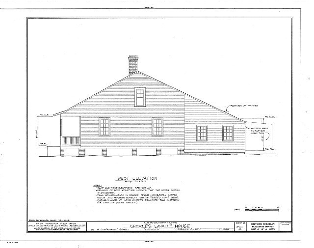 Photo:Pensacola FL Charles Lavalle House 1900s West Elevation HABS