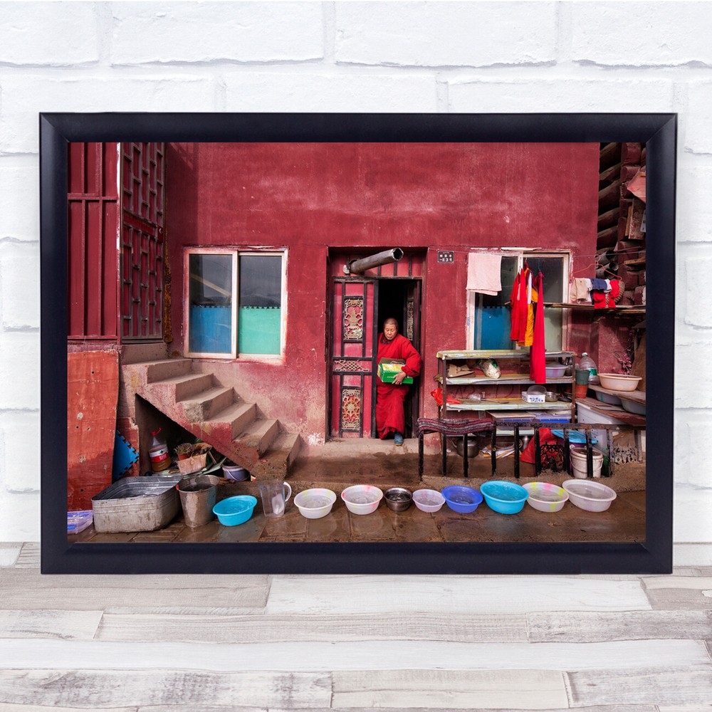 Buddhist Winter Snow Woman Art Print Colorful Wall Decor