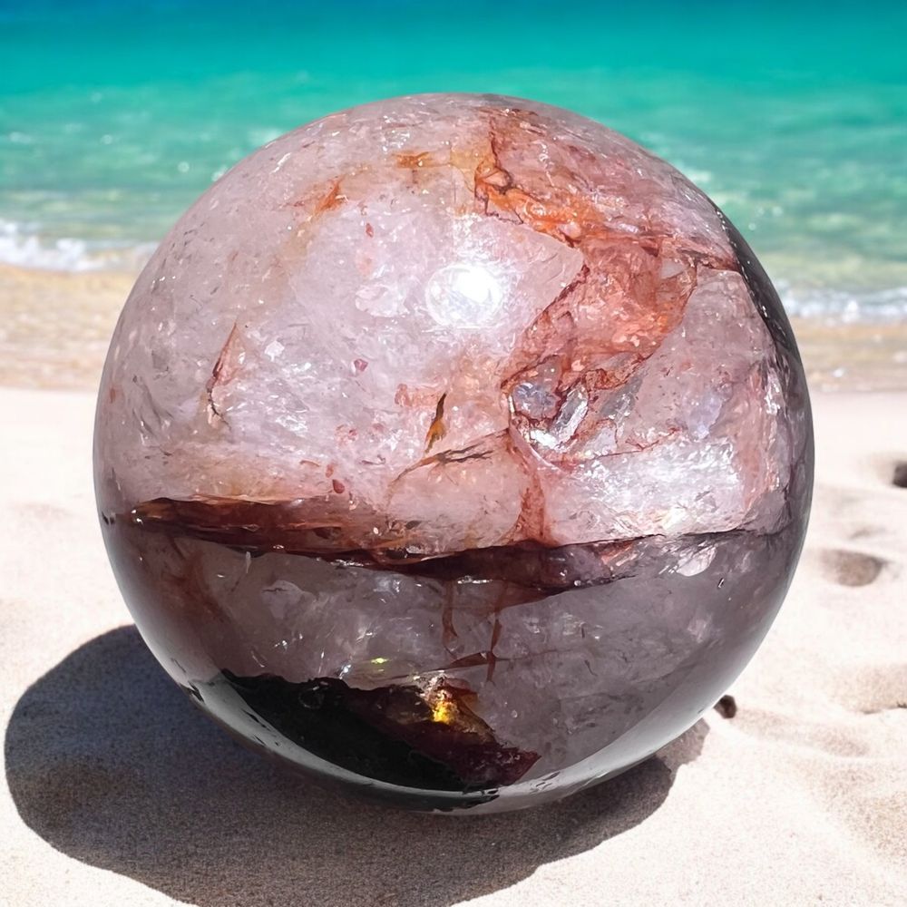 Fire Quartz Crystal Marble Sphere (16)
