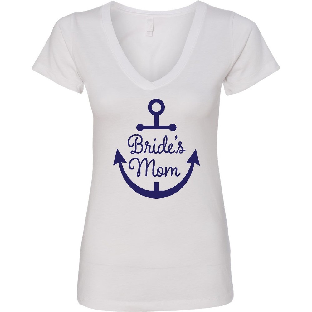 Inktastic Mother Of The Bride Nautical Wedding Women's V-Neck T-Shirt Brides Mom