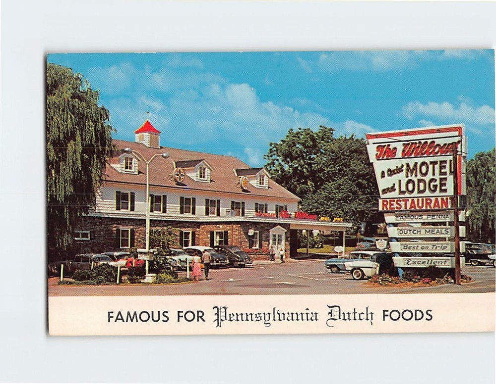 Postcard The Willows Restaurant Motel & Lodge Lancaster Pennsylvania USA