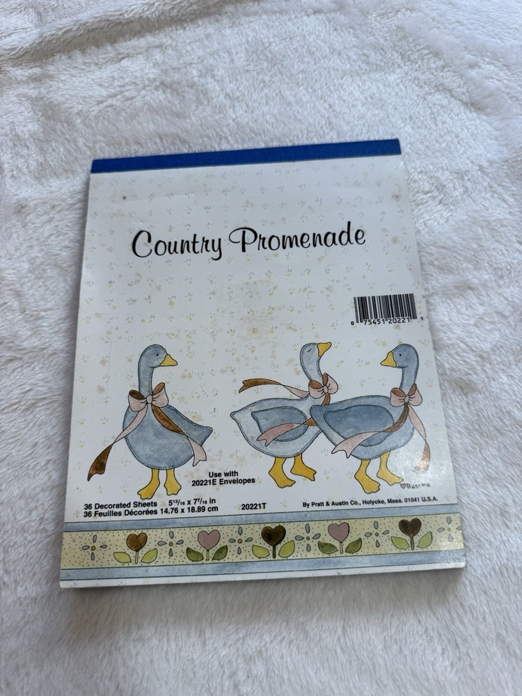 Vintage Letterset Memo Pad Writing Paper Montag Drawing Goose Geese