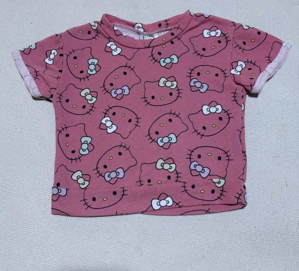 Hello Kitty Girls 5/6 Pink Graphic T Shirt Sanrio Short Sleeve Cute Top
